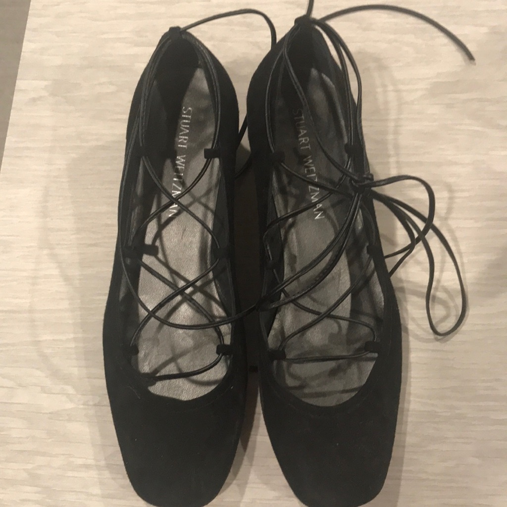 Stuart Weitzman Lace Up Ballet Heels